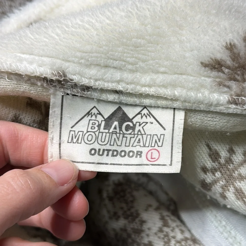 Vintage Black Mountain Outdoor Moose Mountains Full Zip Fuzzy Jacket Size Large